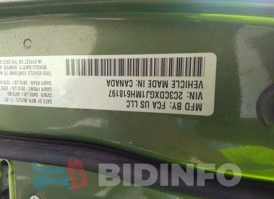 2C3CDXGJ1MH618197 Photo# 9