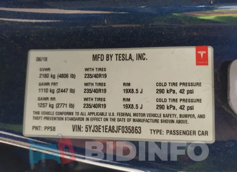 5YJ3E1EA8JF035863 Photo# 9