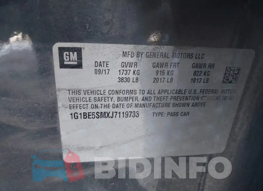 1G1BE5SMXJ7119733 Photo# 9
