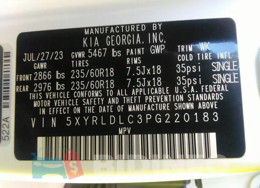 5XYRLDLC3PG220183 Photo# 9
