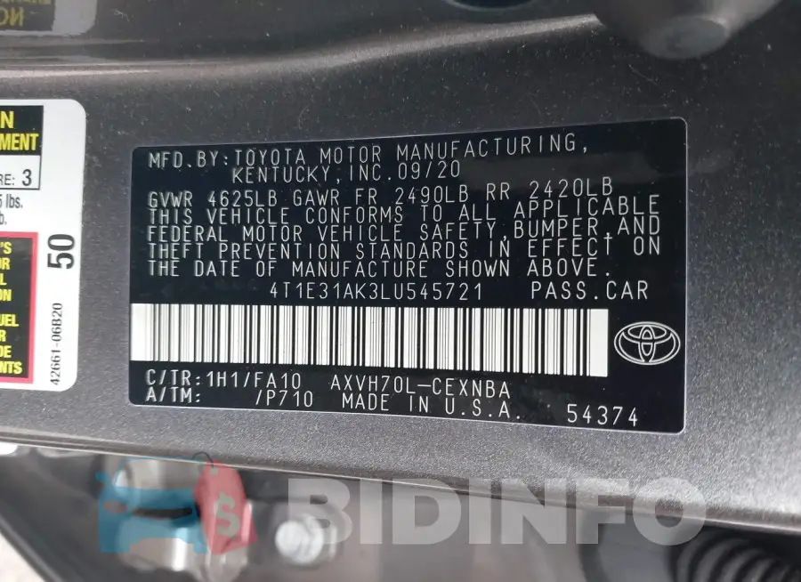 4T1E31AK3LU545721 Photo# 9