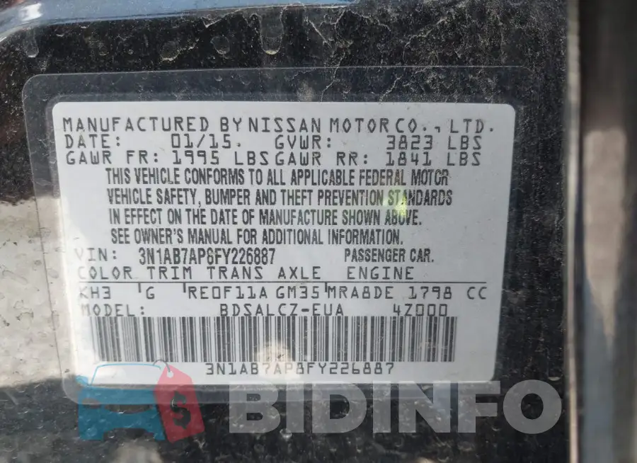 3N1AB7AP8FY226887 Photo# 9