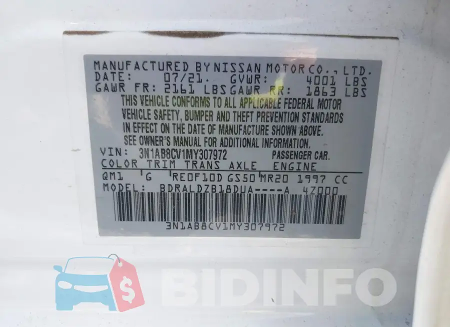 3N1AB8CV1MY307972 Photo# 9