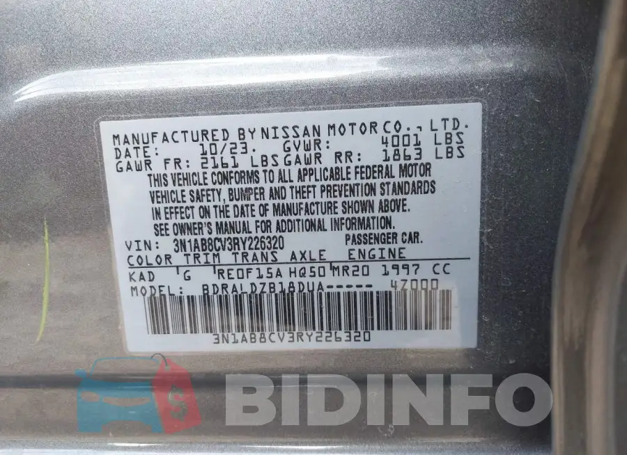 3N1AB8CV3RY226320 Photo# 9