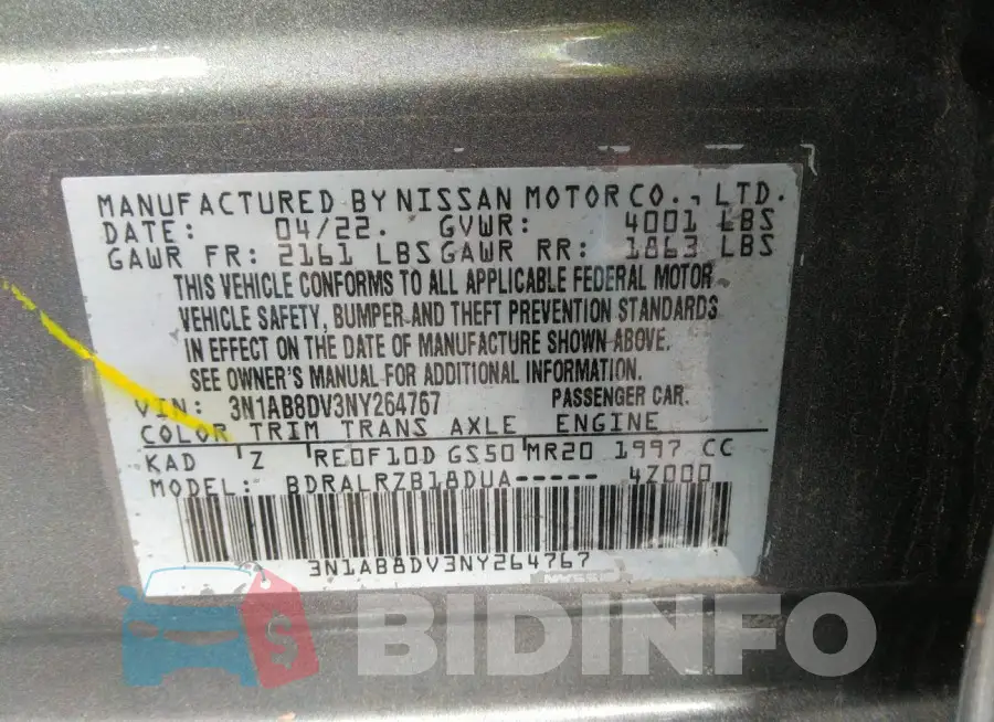 3N1AB8DV3NY264767 Photo# 9