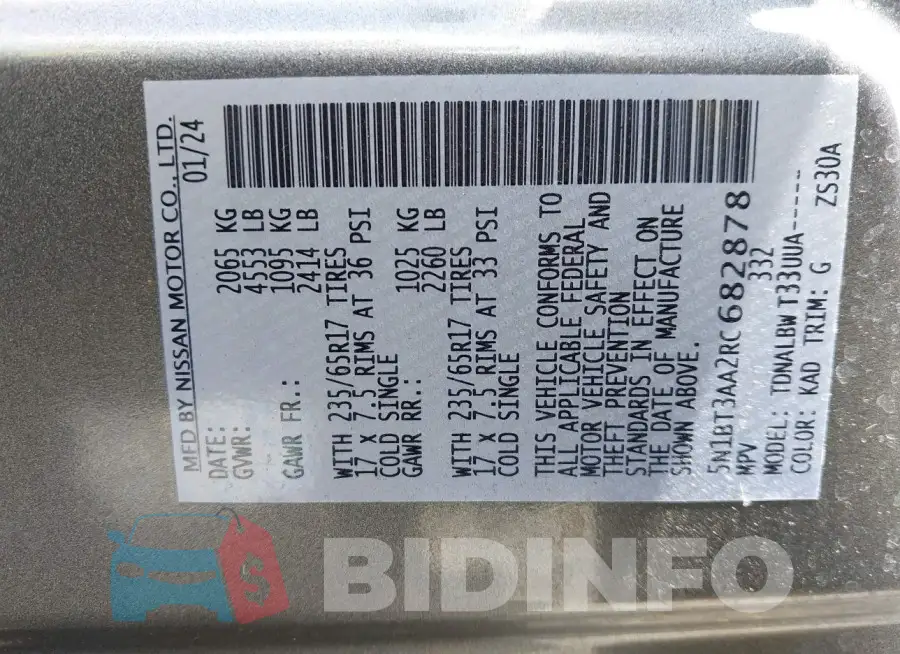 5N1BT3AA2RC682878 Photo# 9