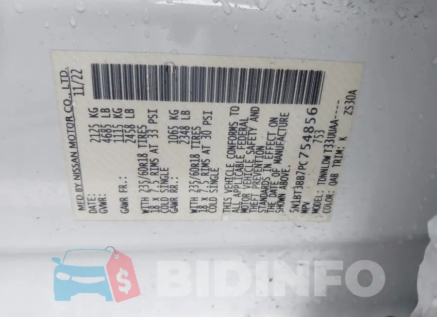 5N1BT3BB7PC754856 Photo# 9