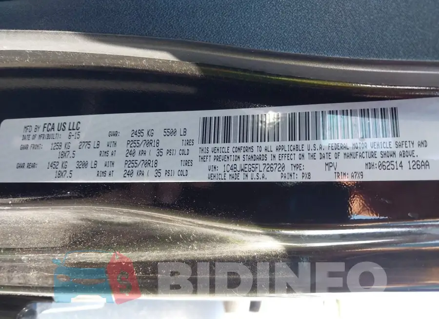 1C4BJWEG5FL726720 Photo# 9