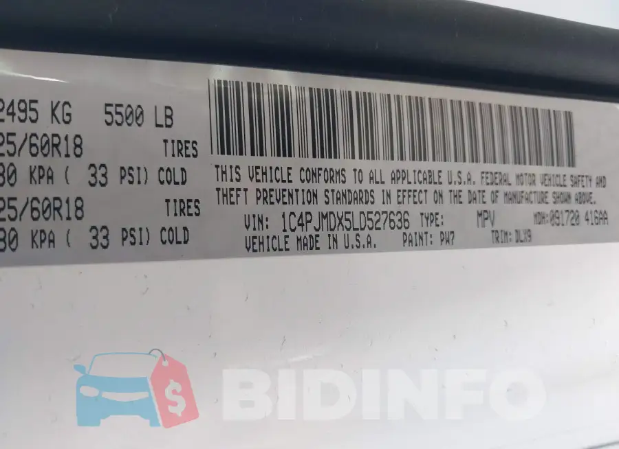 1C4PJMDX5LD527636 Photo# 9