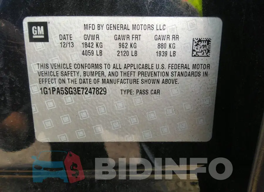 1G1PA5SG3E7247829 Photo# 9
