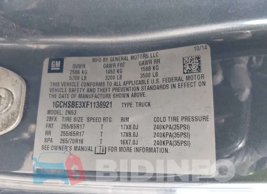 1GCHSBE3XF1138921 Photo# 9