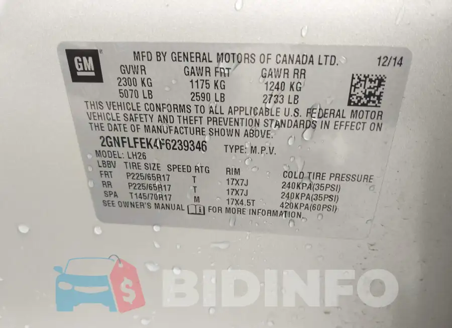 2GNFLFEK4F6239346 Photo# 9