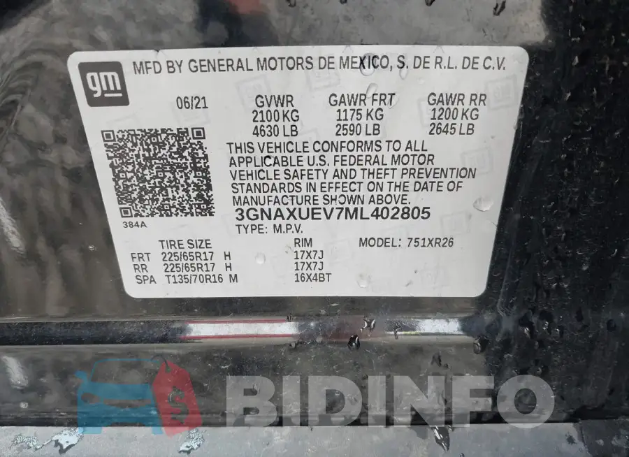 3GNAXUEV7ML402805 Photo# 9
