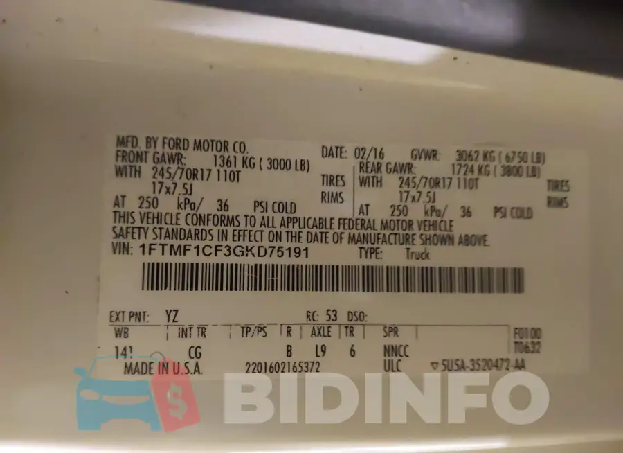 1FTMF1CF3GKD75191 Photo# 9