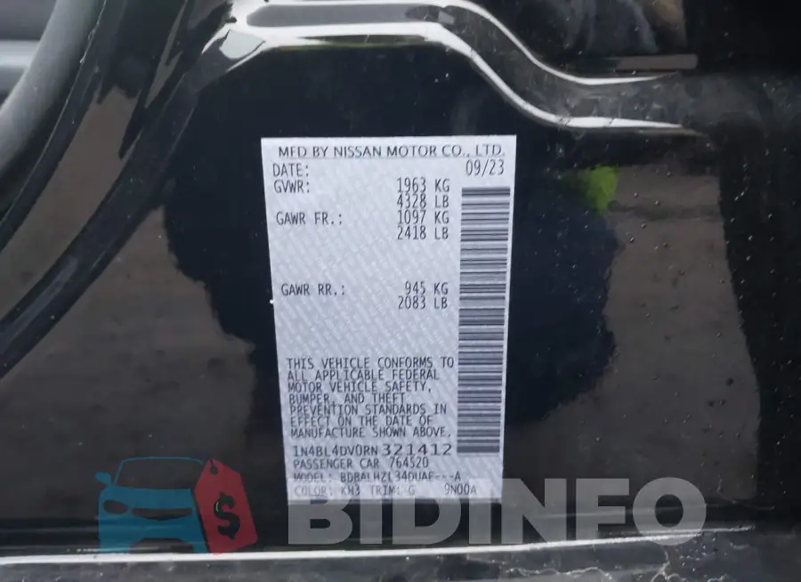 1N4BL4DV0RN321412 Photo# 9
