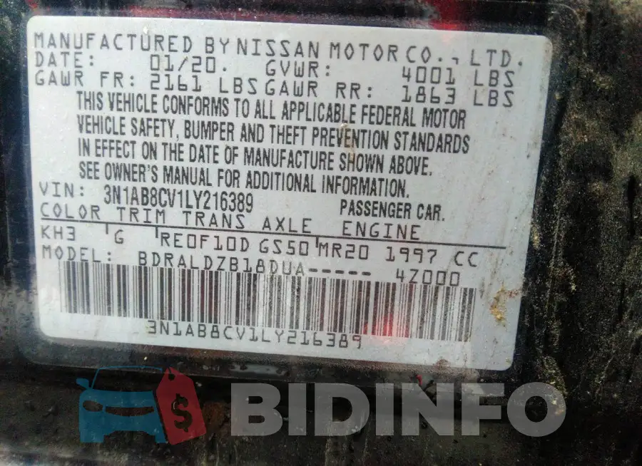3N1AB8CV1LY216389 Photo# 9