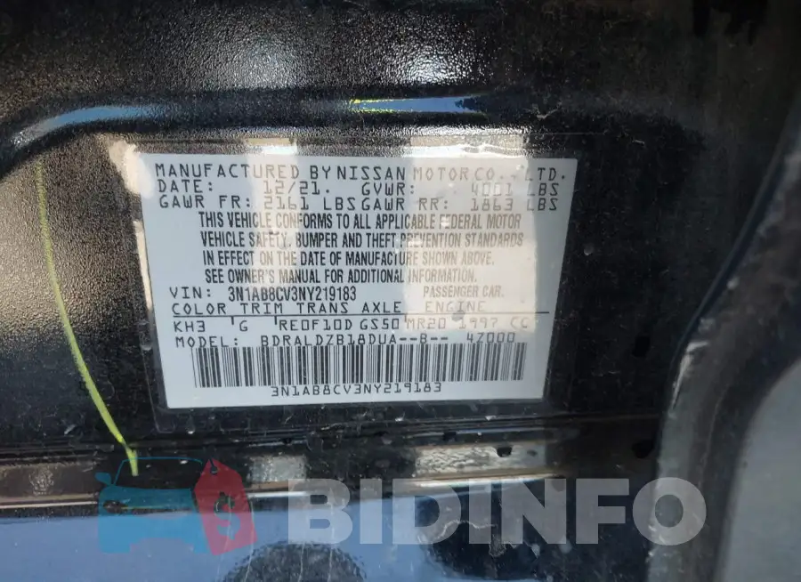 3N1AB8CV3NY219183 Photo# 9