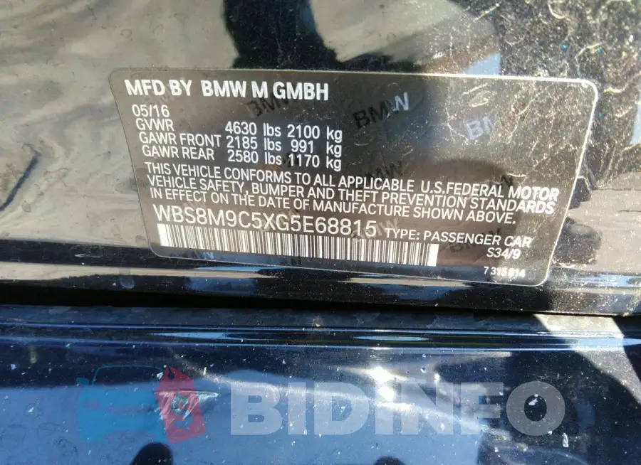 WBS8M9C5XG5E68815 Photo# 9