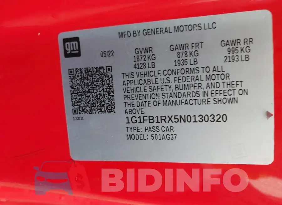 1G1FB1RX5N0130320 Photo# 9