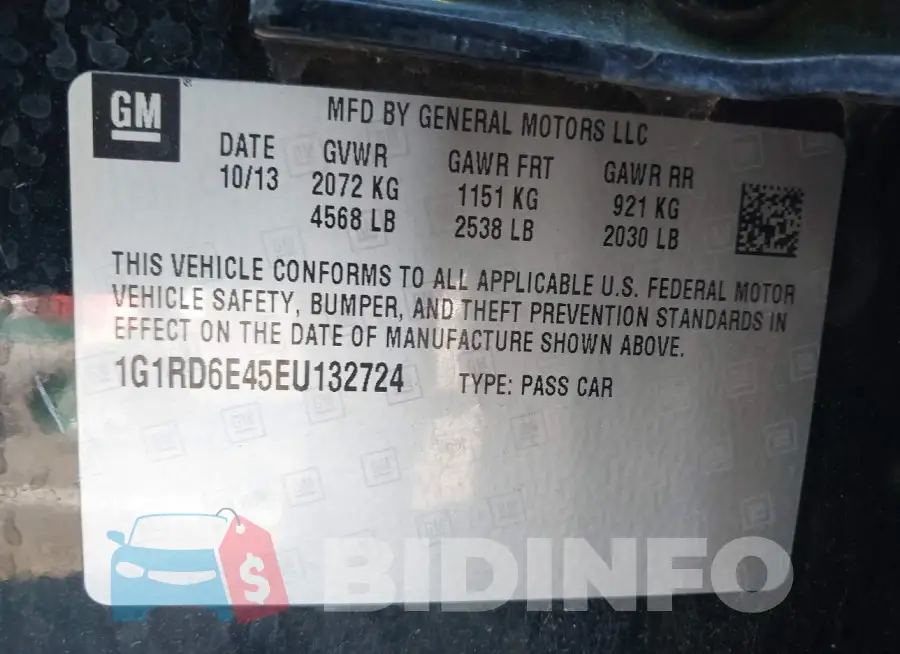 1G1RD6E45EU132724 Photo# 9