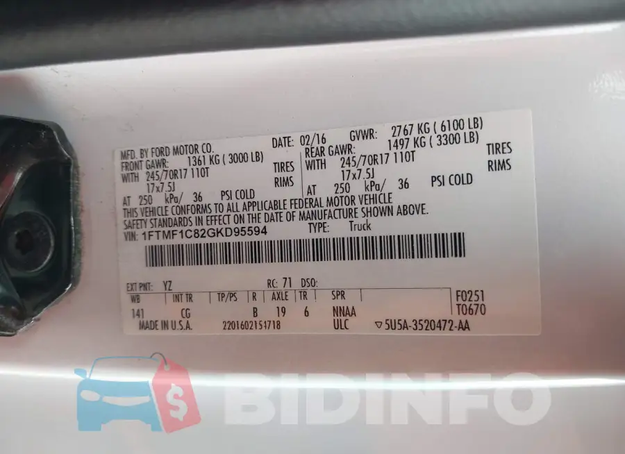 1FTMF1C82GKD95594 Photo# 9