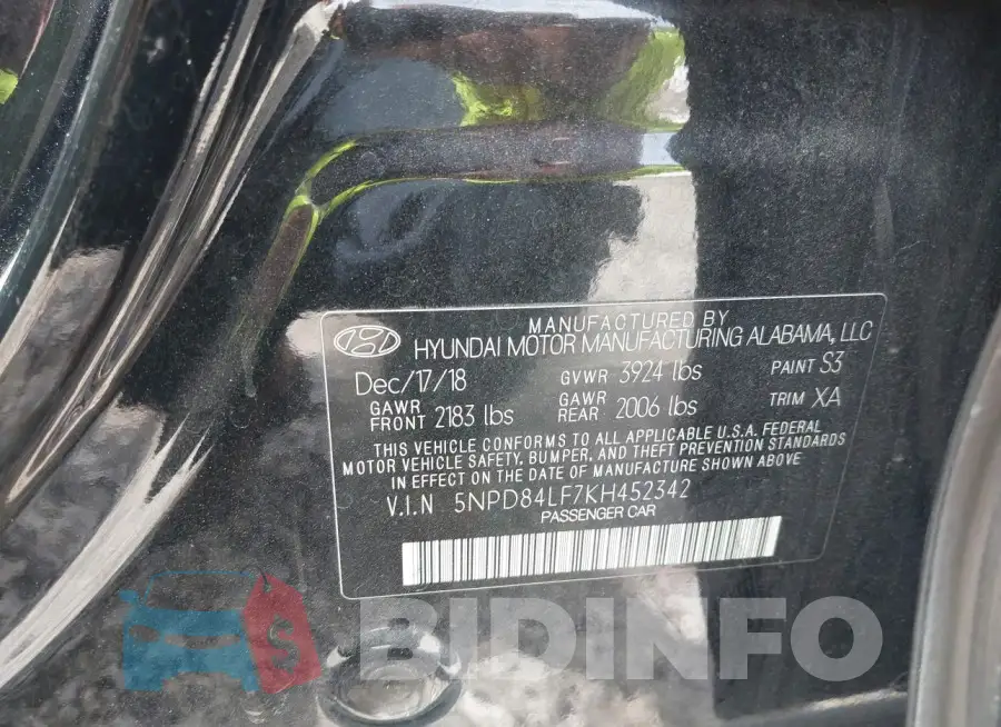 5NPD84LF7KH452342 Photo# 9