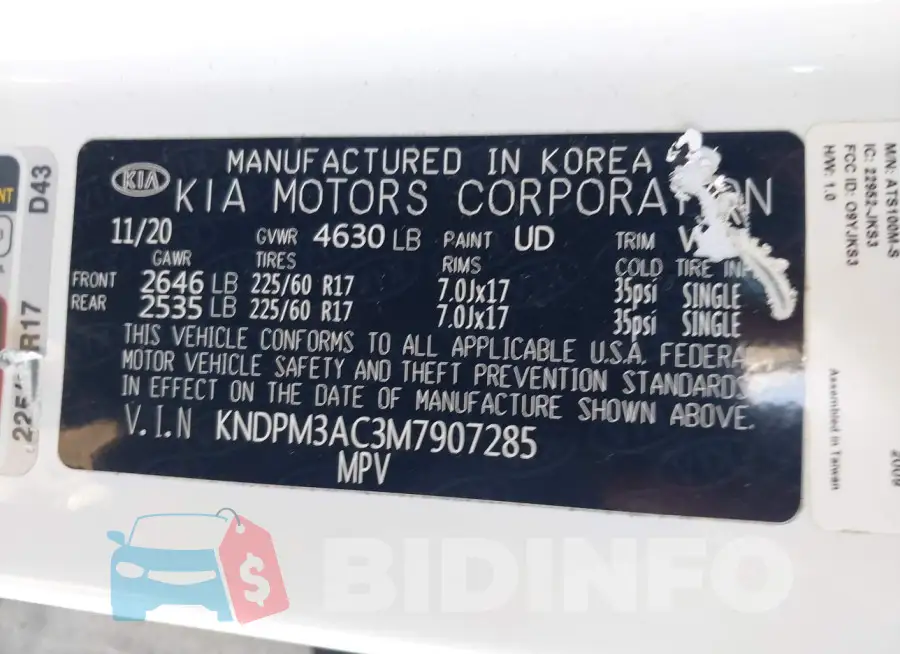 KNDPM3AC3M7907285 Photo# 9