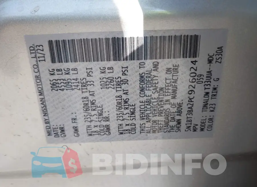 5N1BT3BA2PC926024 Photo# 9