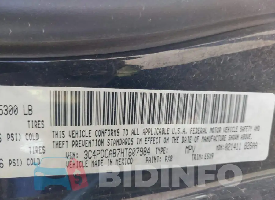 3C4PDCAB7HT607984 Photo# 9