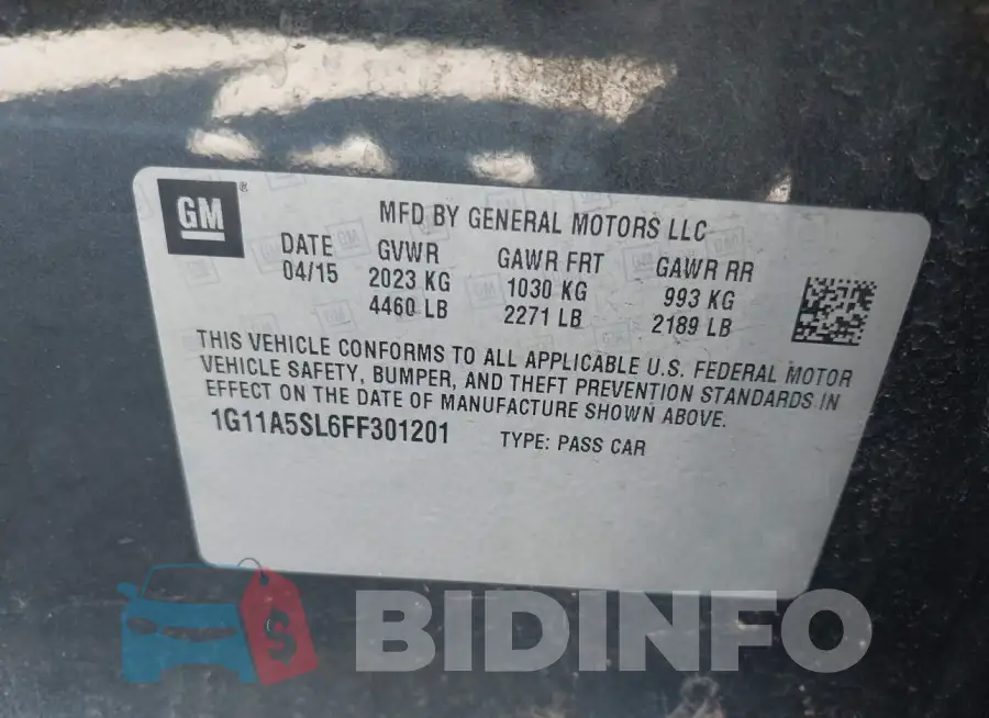 1G11A5SL6FF301201 Photo# 9