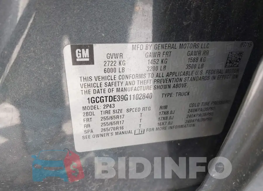 1GCGTDE39G1102840 Photo# 9