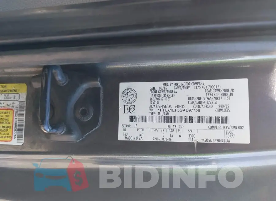 1FTEX1EF5GKD97756 Photo# 9
