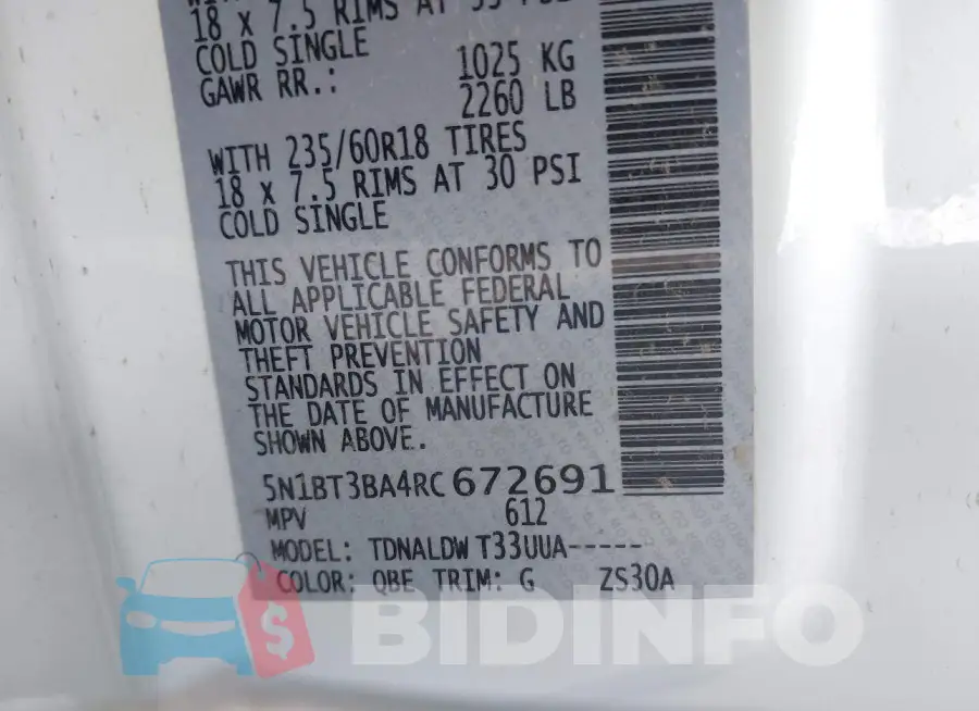 5N1BT3BA4RC672691 Photo# 9