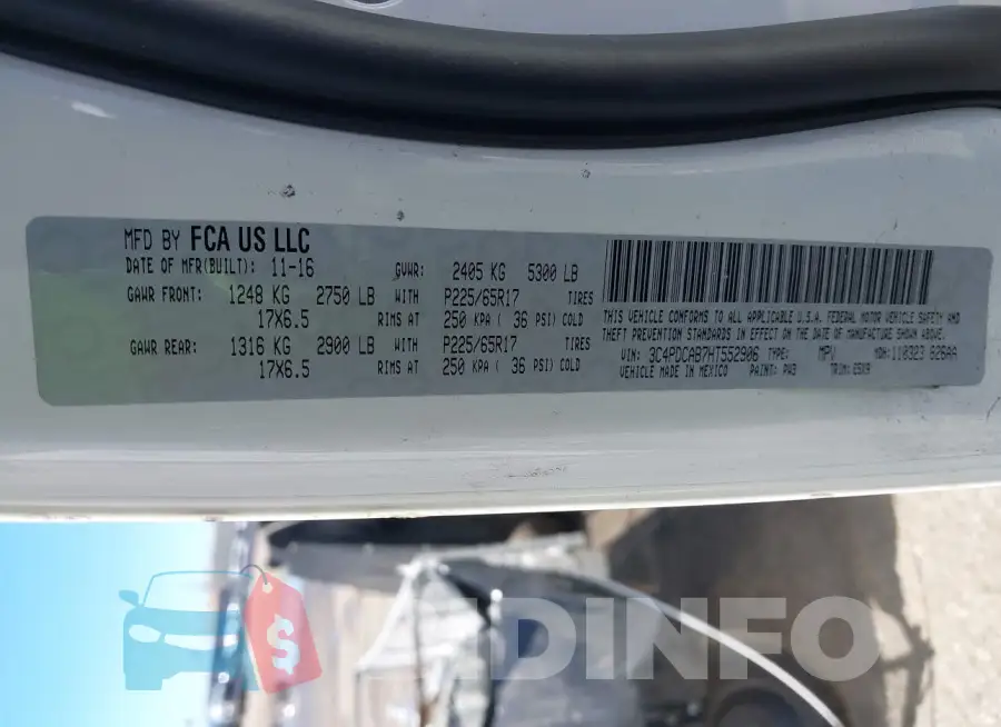 3C4PDCAB7HT552906 Photo# 9