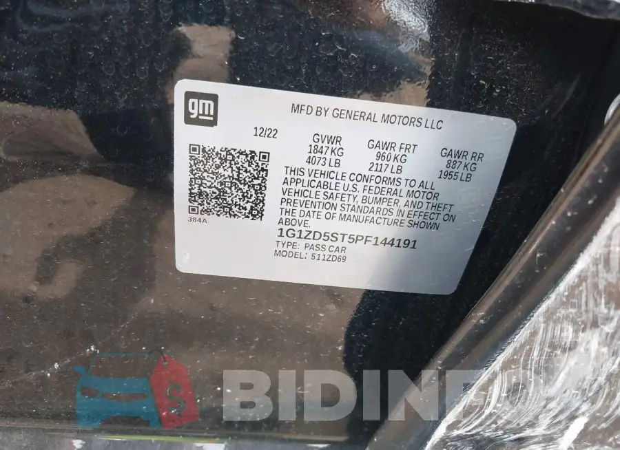 1G1ZD5ST5PF144191 Photo# 9