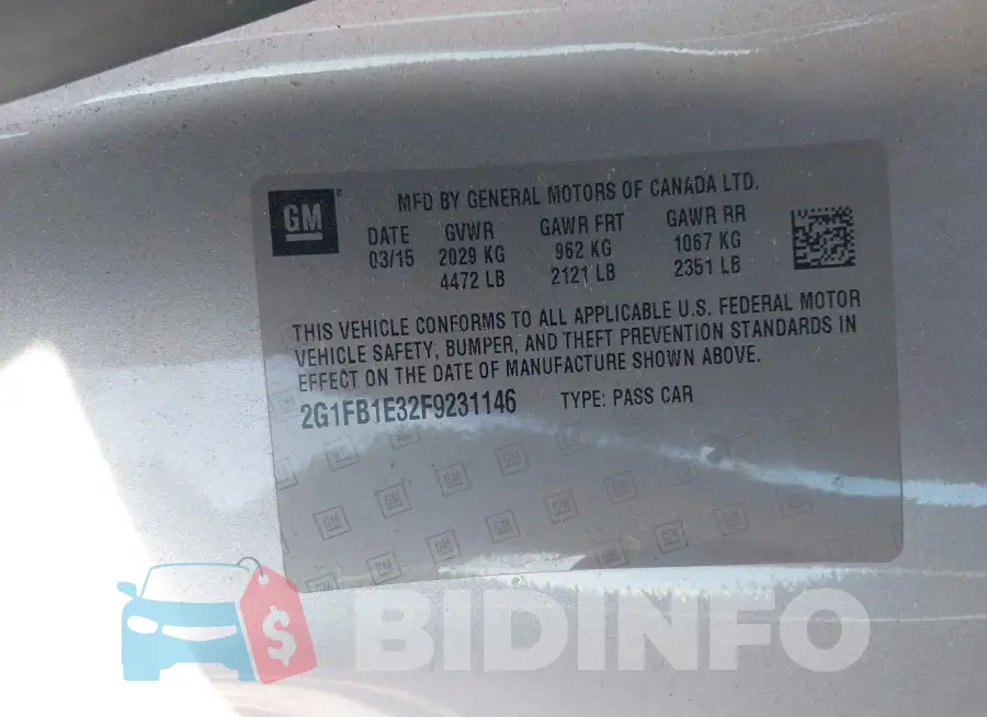 2G1FB1E32F9231146 Photo# 9