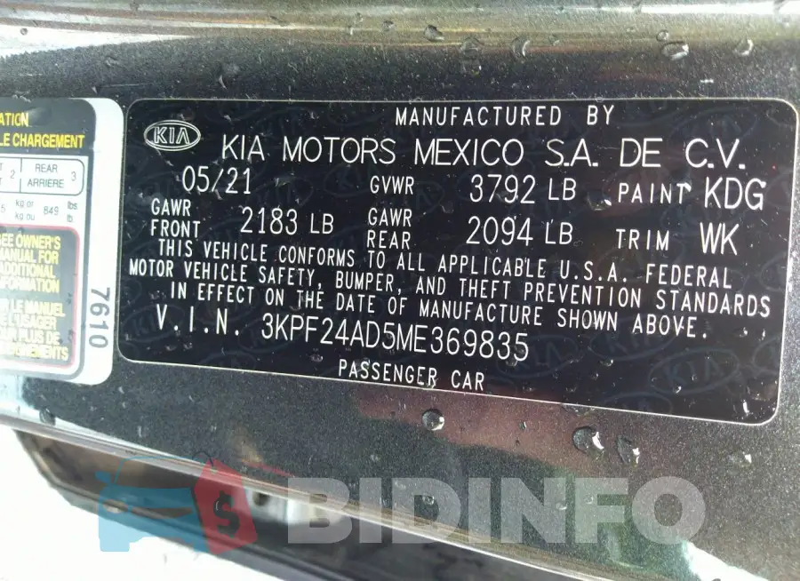 3KPF24AD5ME369835 Photo# 9