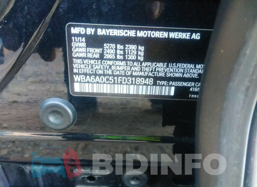 WBA6A0C51FD318948 Photo# 9