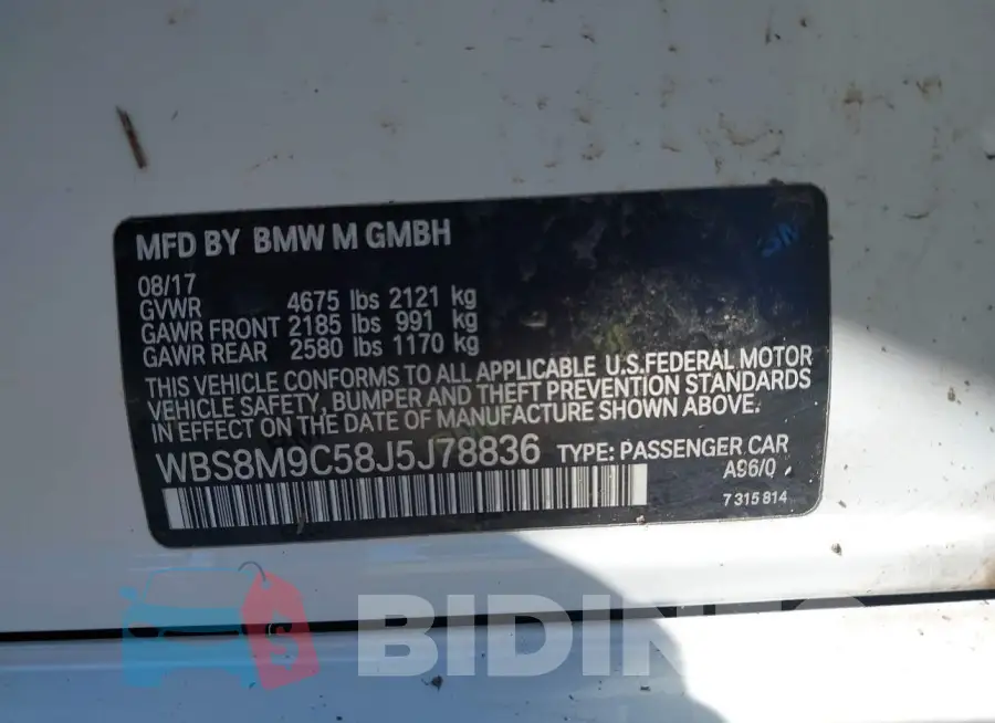 WBS8M9C58J5J78836 Photo# 9