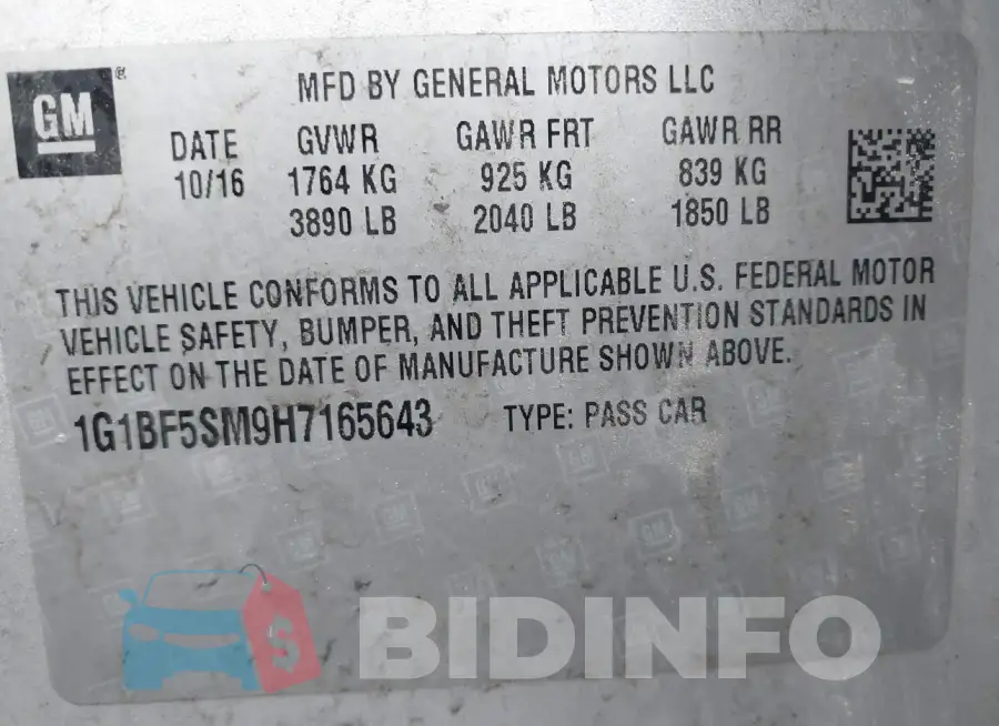 1G1BF5SM9H7165643 Photo# 9