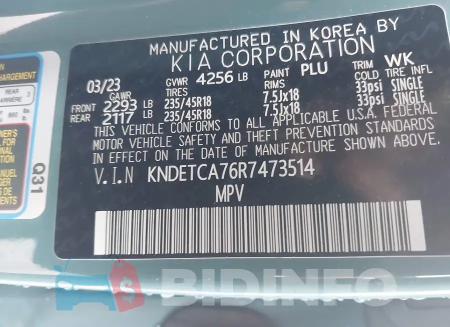 KNDETCA76R7473514 Photo# 9