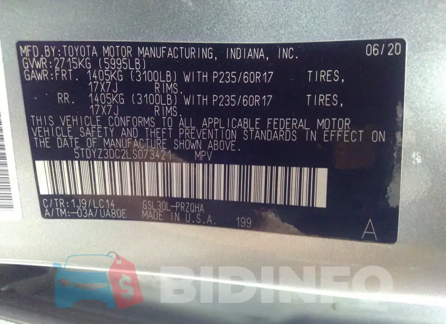 5TDYZ3DC2LS073421 Photo# 9