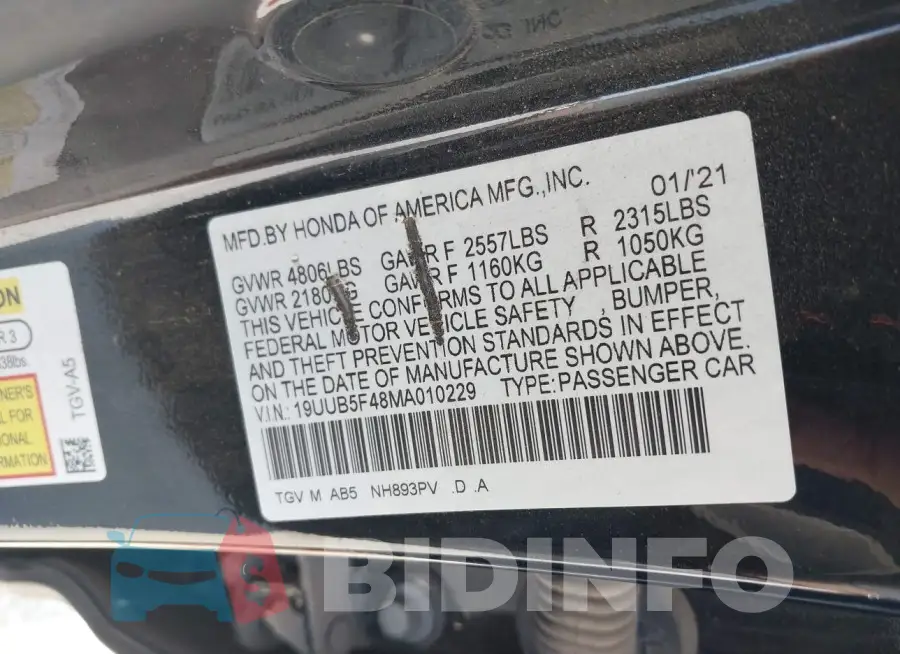 19UUB5F48MA010229 Photo# 9