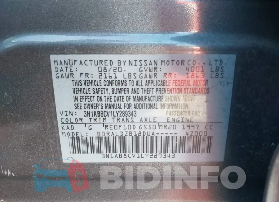 3N1AB8CV1LY289343 Photo# 9