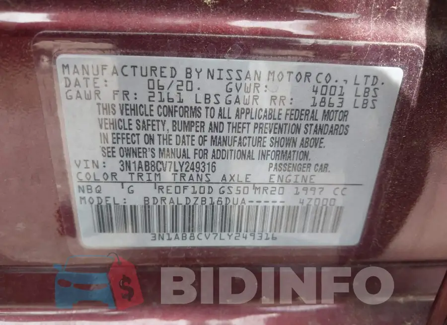 3N1AB8CV7LY249316 Photo# 9
