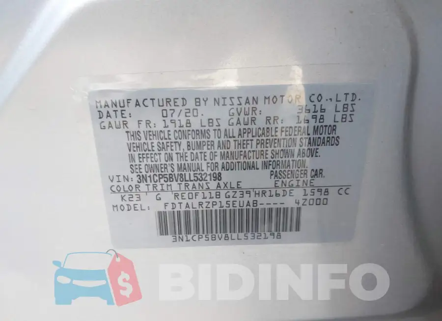3N1CP5BV8LL532198 Photo# 9