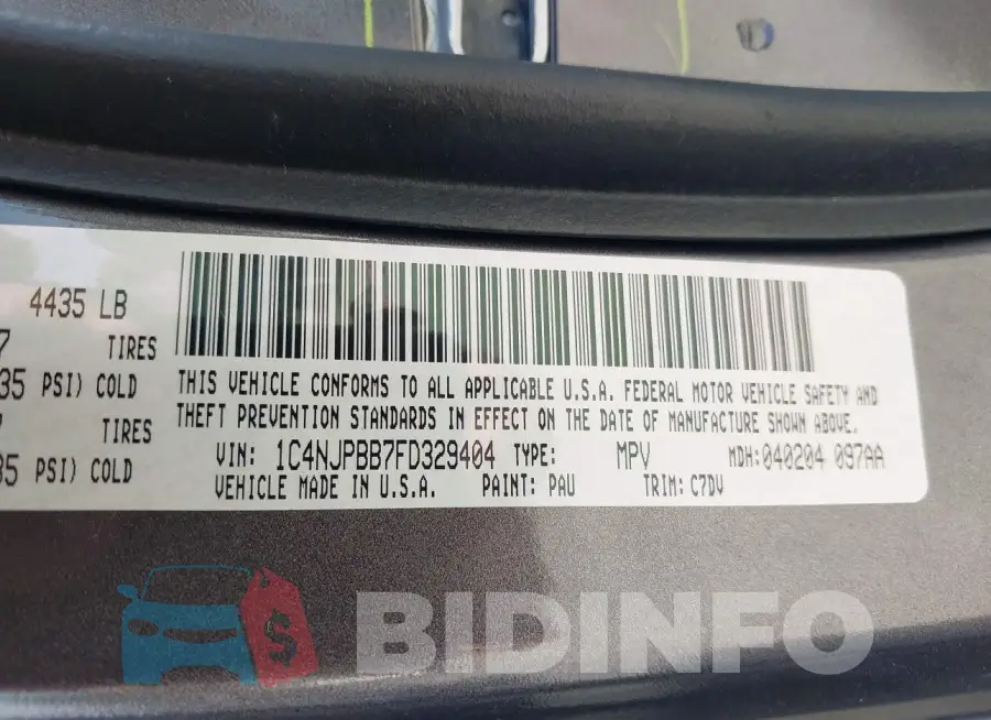 1C4NJPBB7FD329404 Photo# 9