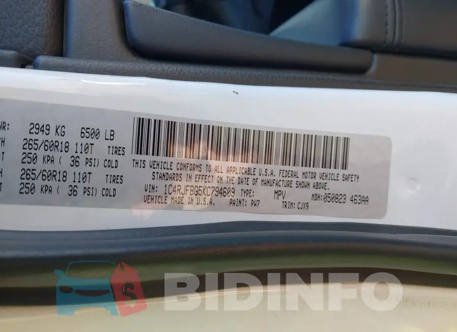 1C4RJFBG5KC794609 Photo# 9