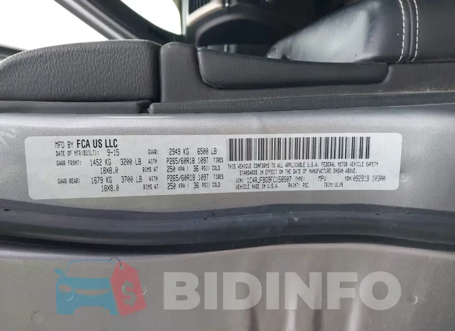 1C4RJFBG9FC158507 Photo# 9