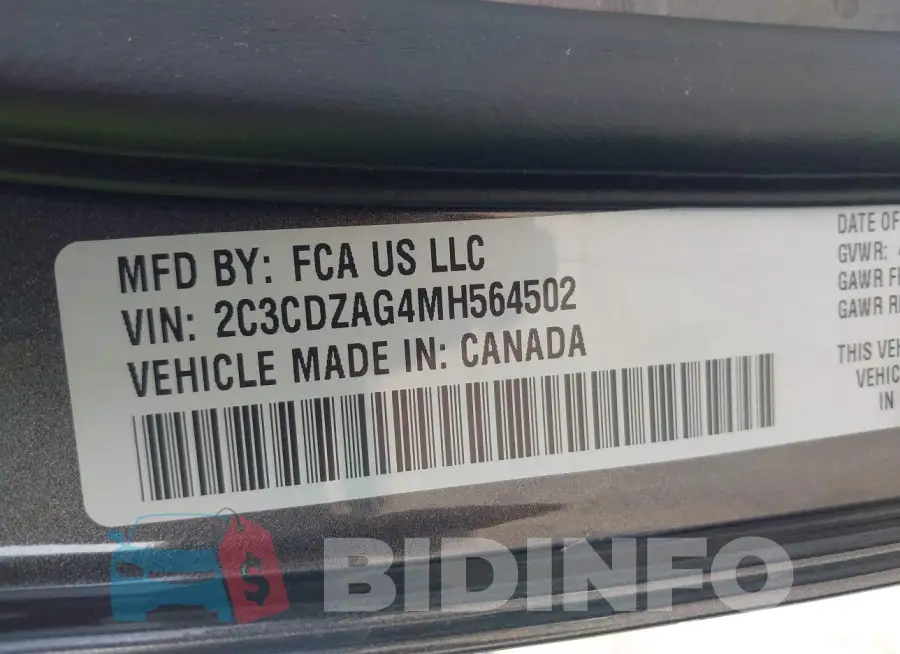 2C3CDZAG4MH564502 Photo# 9